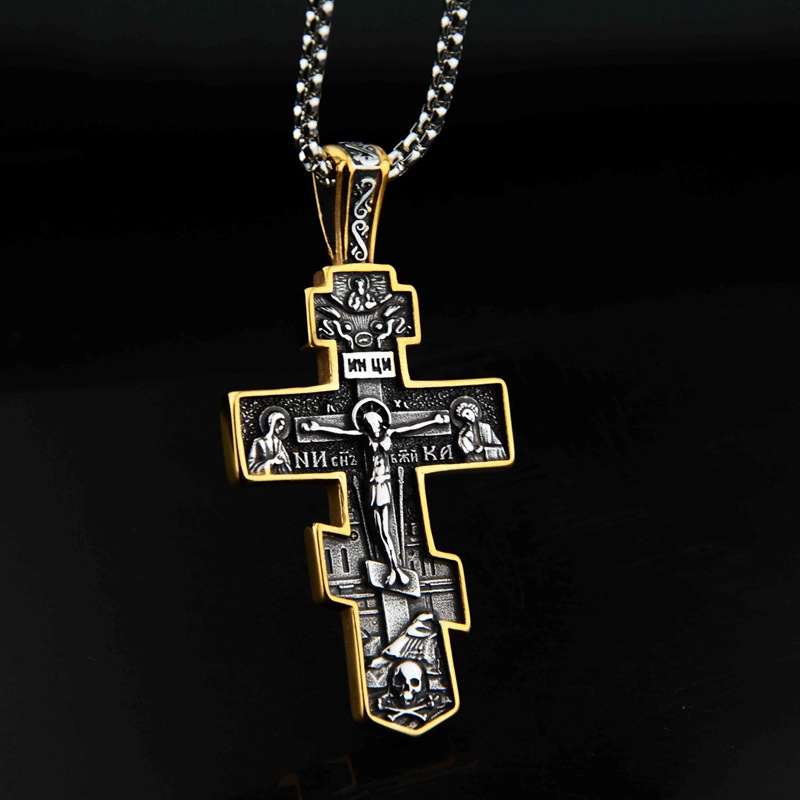 Мужской православный крест из стали