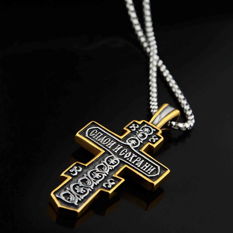 Мужской православный крест из стали