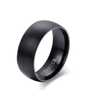 Чёрное титановое кольцо