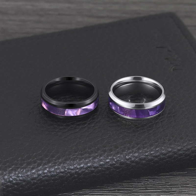 Кольцо с фиолетовой полоской